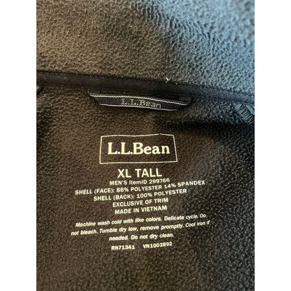 LL Bean Black Soft Shell Jacket Men XL Tall Neutral Gorpcore Active Minimalist - Picture 2 of 10